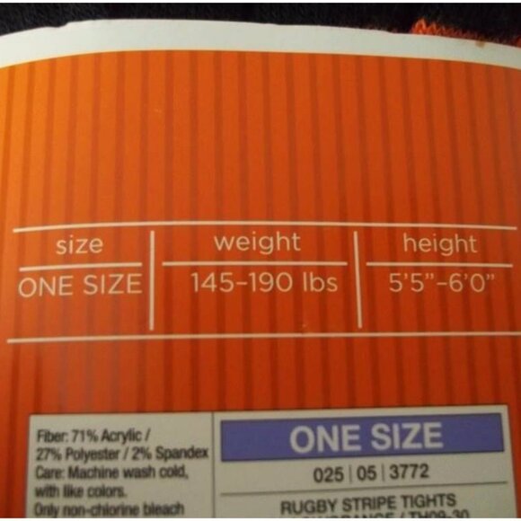 NIP NWT Halloween Black and Orange Striped Acrylic Knit Tights One Size - Picture 6 of 7